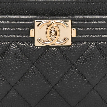 Chanel Caviar Quilted Zip Card Holder Black 9 of 10