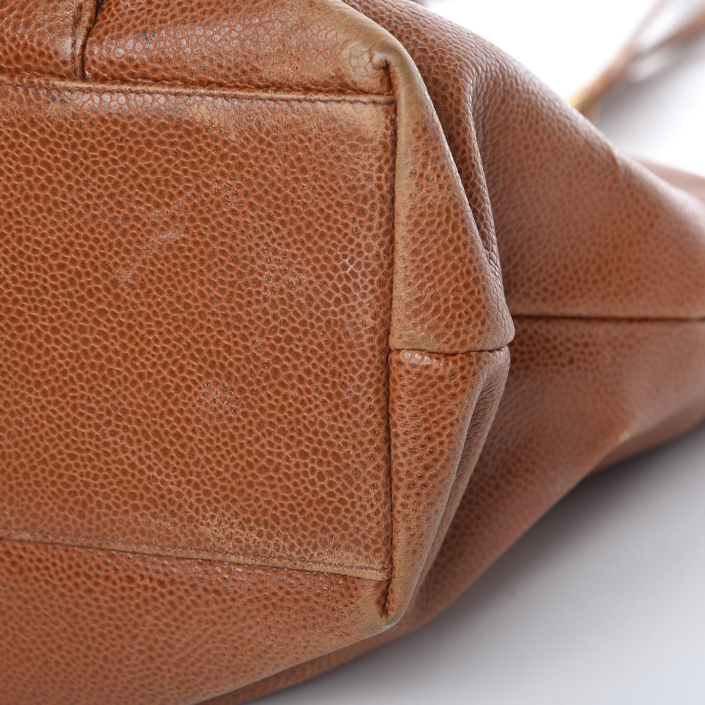 Caviar Flap Shoulder Bag Brown