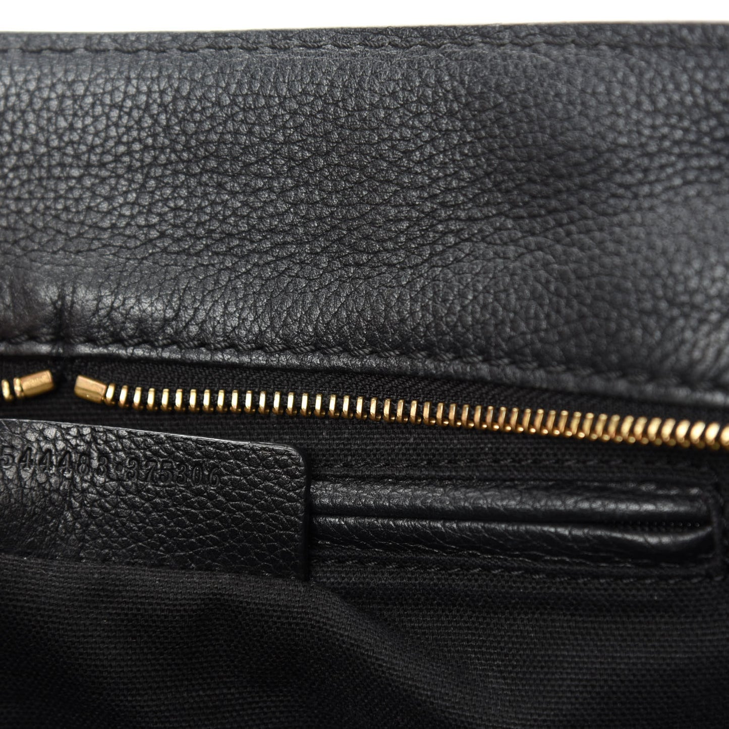 Pebbled Calfskin Small Skull Padlock Zip Around Tote Black