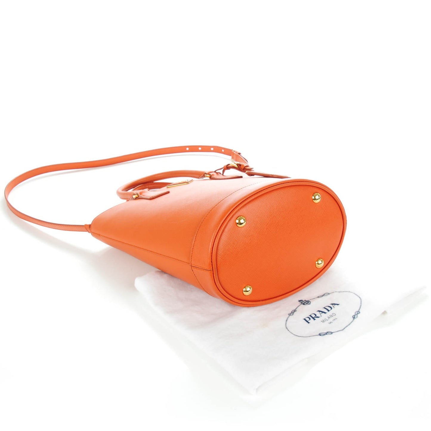 Saffiano Lux Bucket Tote Papaya