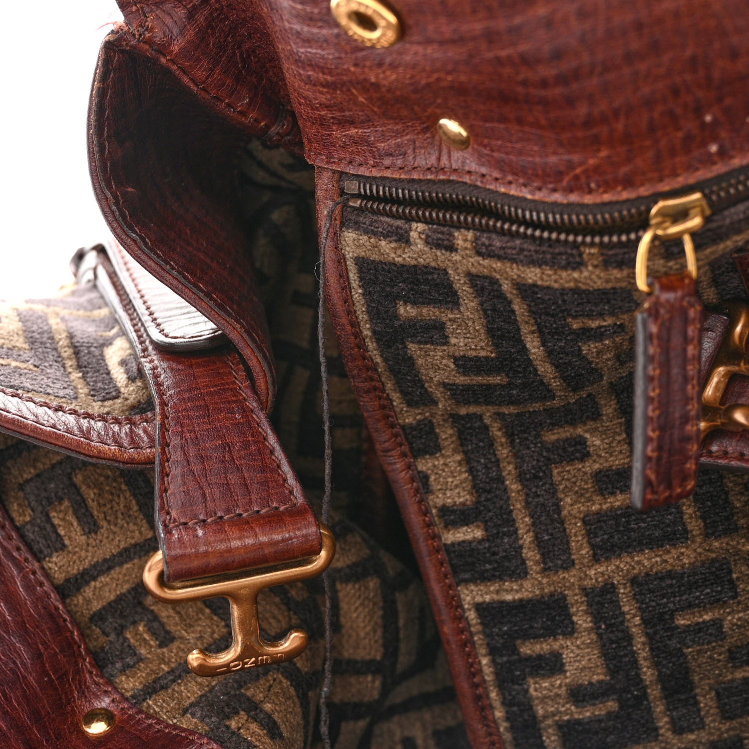 Fendi Velvet Zucca Vitello Large Bag De Jour Fango 9 of 16