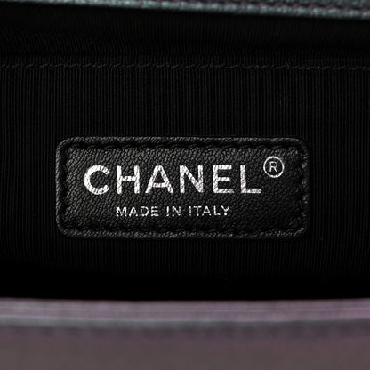 Chanel Iridescent Goatskin Quilted Medium Boy Flap Purple 6 of 11