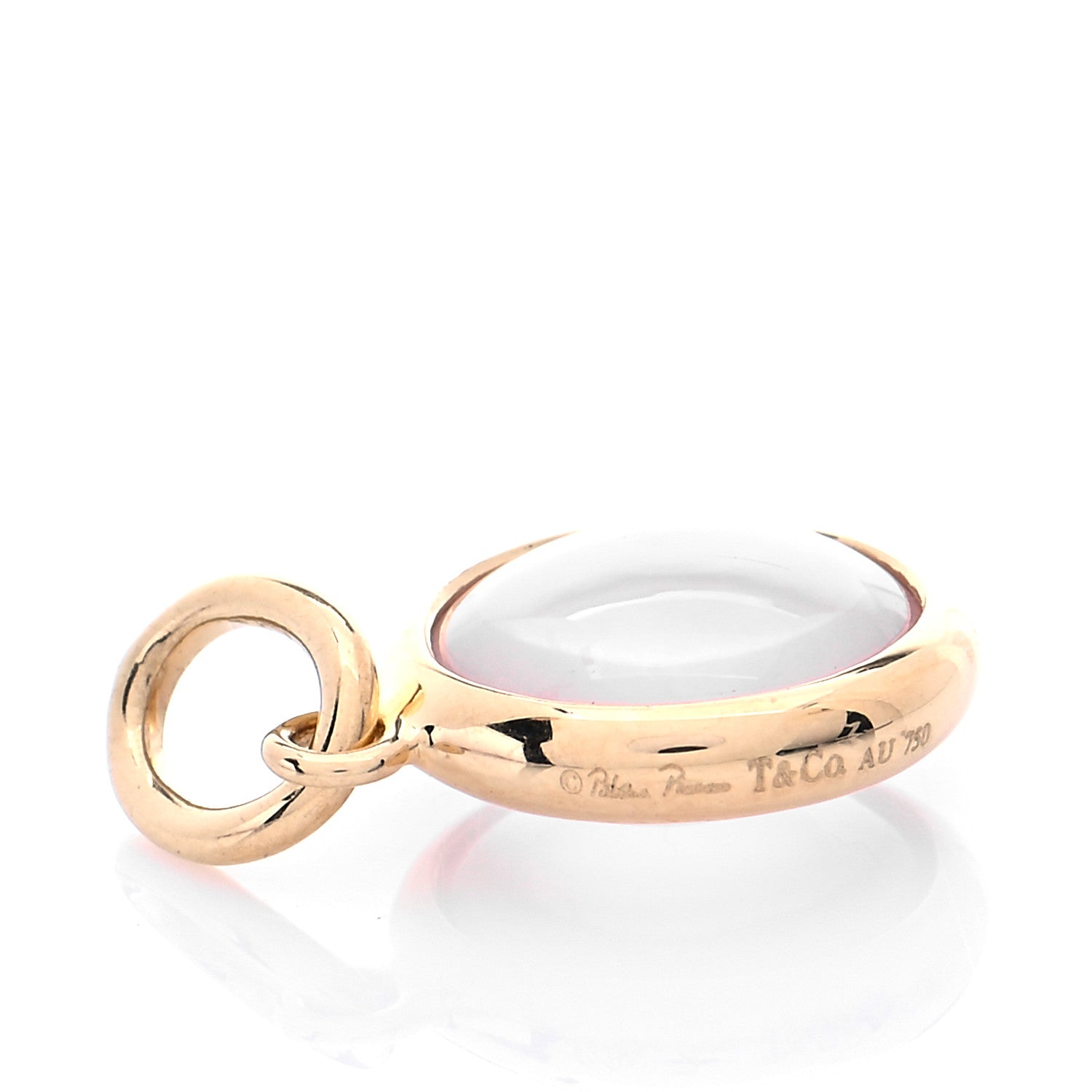 Tiffany 18K Yellow Gold Rose Quartz Paloma Picasso Dot Charm 3 of 3
