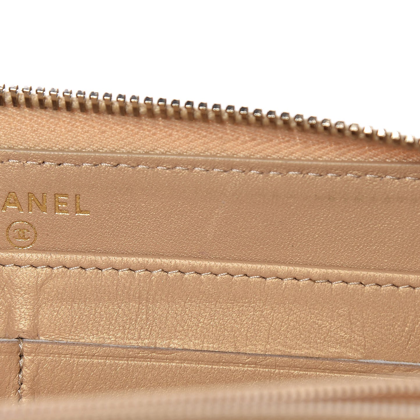 Metallic Galuchat Stingray Lambskin Boy Zip Around Wallet Gold