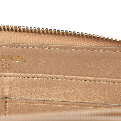 Chanel Metallic Galuchat Stingray Lambskin Boy Zip Around Wallet Gold 9 of 11