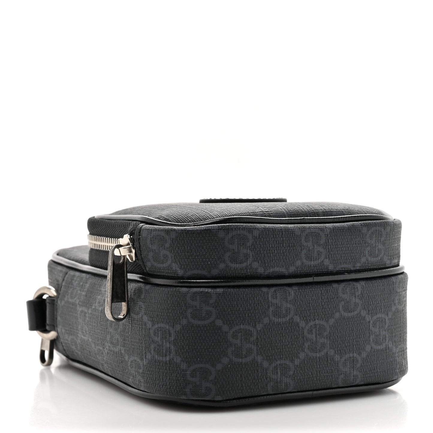 GG Supreme Monogram Azalea Calfskin Mini Retro Interlocking G Bag Black