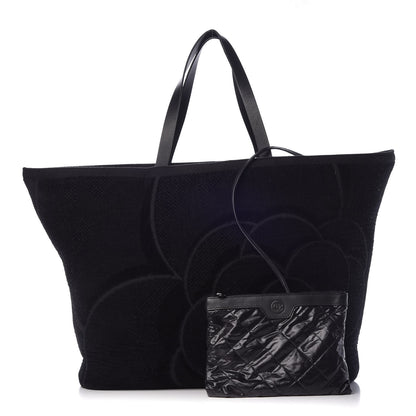 Chanel Terry Cotton Camellia Tote Black 1 of 11
