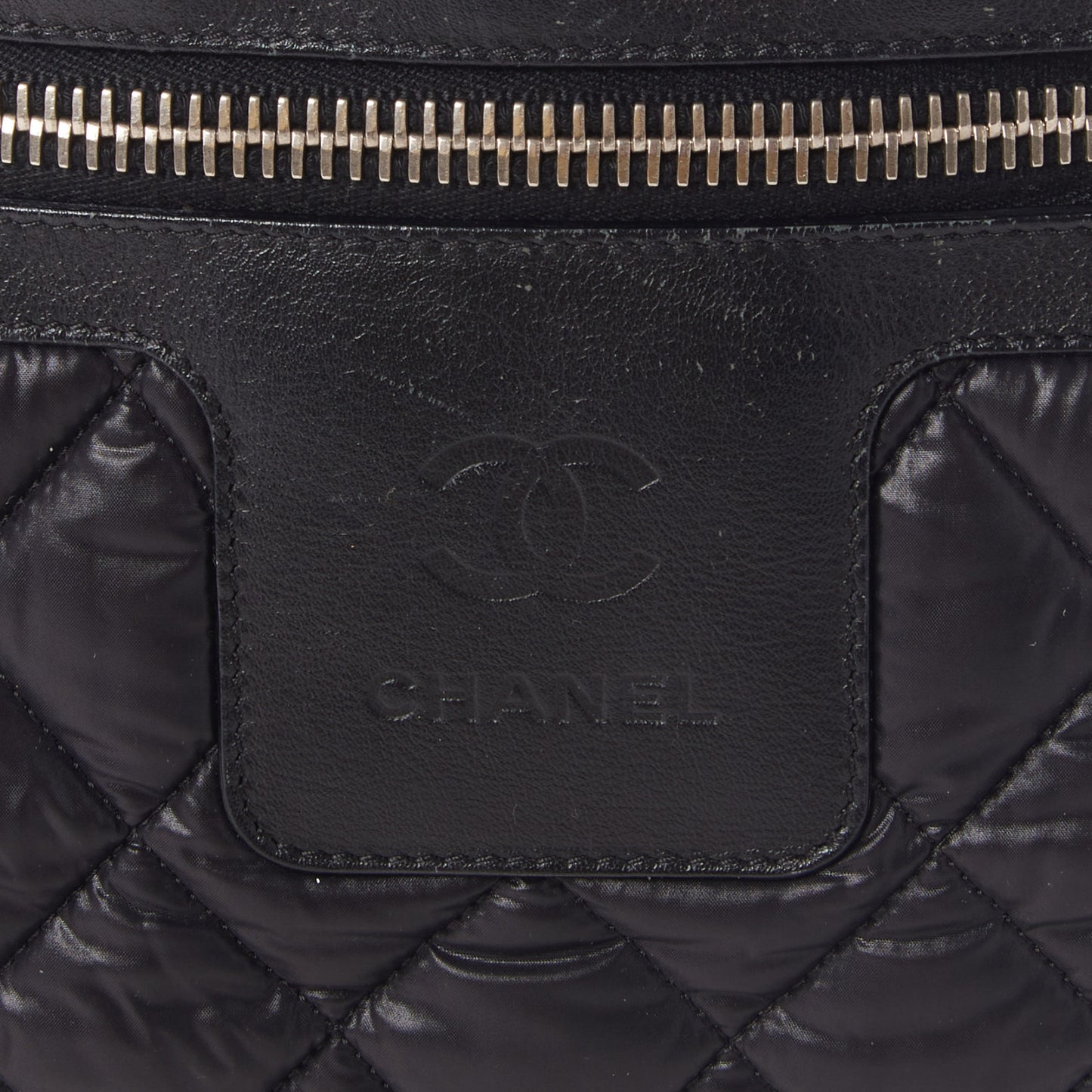 Nylon Quilted Large Coco Cocoon Tote Black