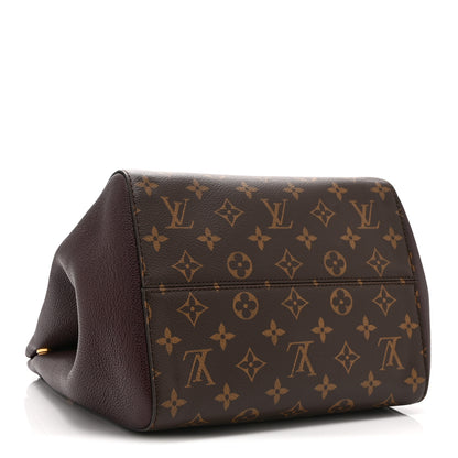 Louis Vuitton Calfskin Monogram Fold Tote MM Black Wine Cream 4 of 10