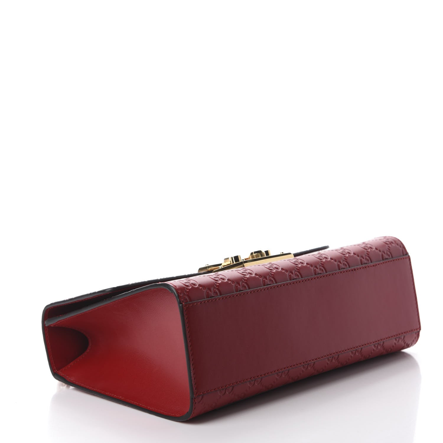Gucci Guccissima Medium Padlock Shoulder Bag Hibiscus Red 4 of 11