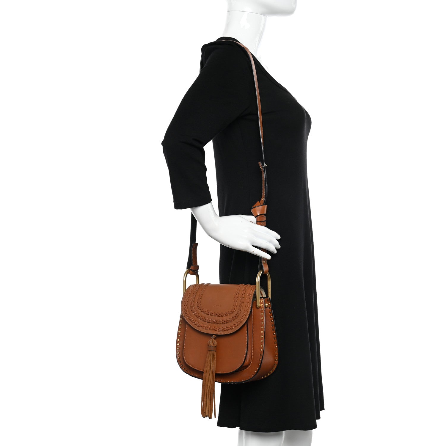 Chloe Calfskin Braided Small Hudson Shoulder Bag Caramel 2 of 10