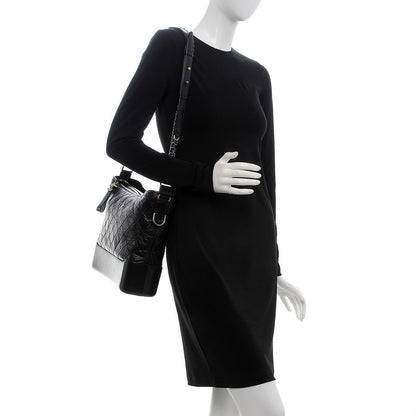 Chanel Aged Calfskin Quilted Large Gabrielle Hobo Black 2 of 8