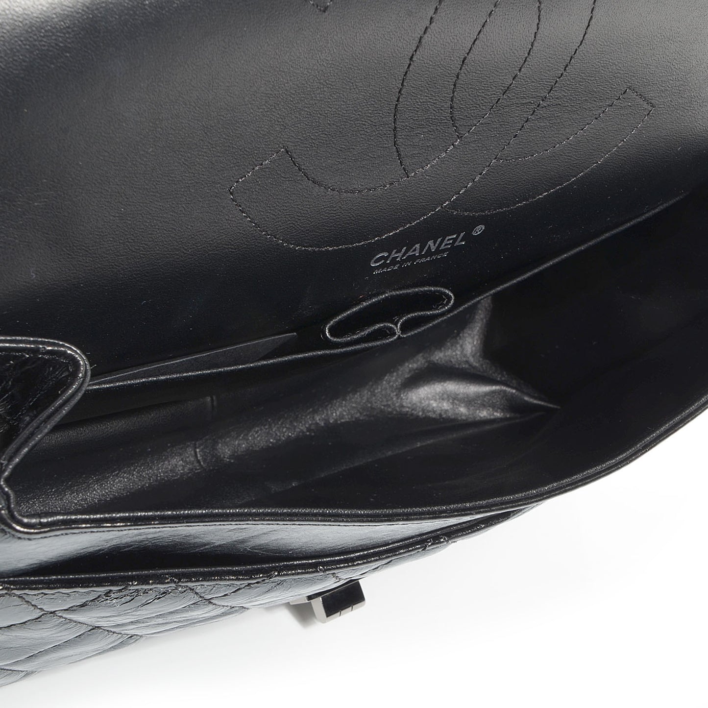 Glazed Calfskin 2.55 Reissue 227 Flap Black