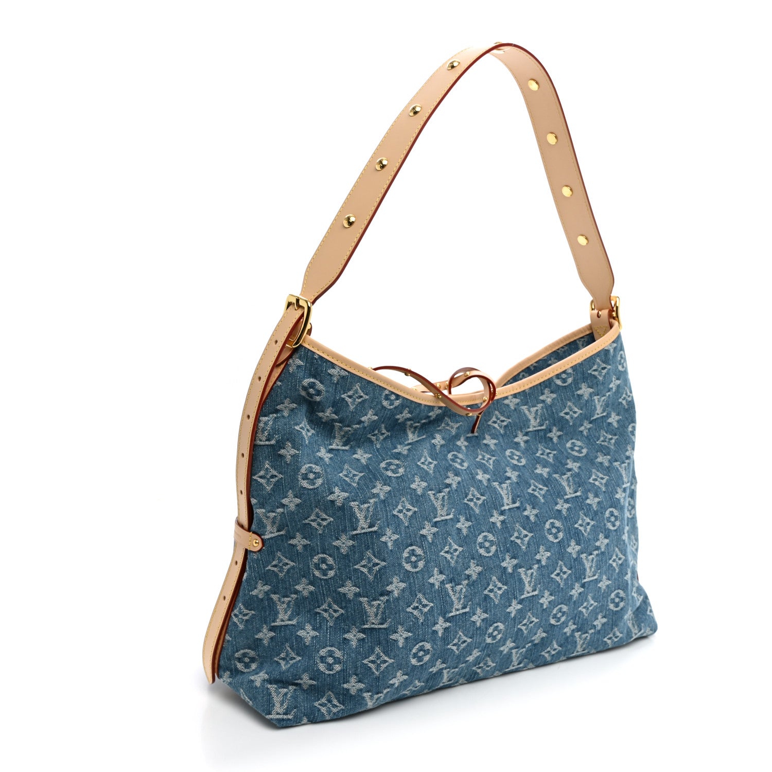 Louis Vuitton Monogram Denim CarryAll MM Blue 4 of 11