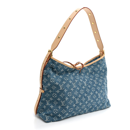 Louis Vuitton Monogram Denim CarryAll MM Blue 4 of 11