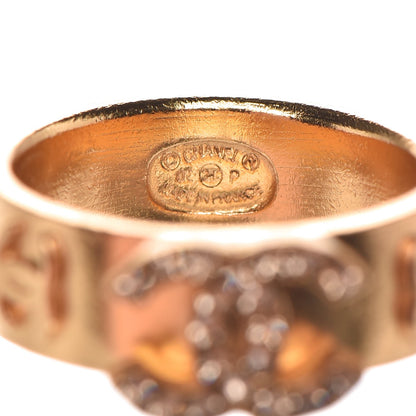 Chanel Crystal CC Logo Ring 53.1 6.5 Gold 4 of 4
