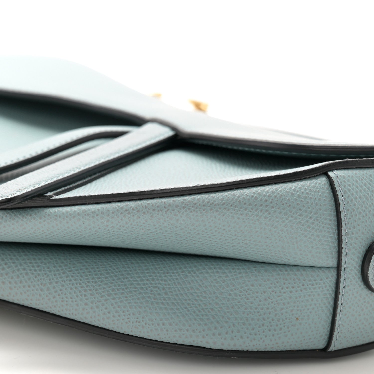 Christian Dior Grained Calfskin Saddle Bag Sky Blue 10 of 11