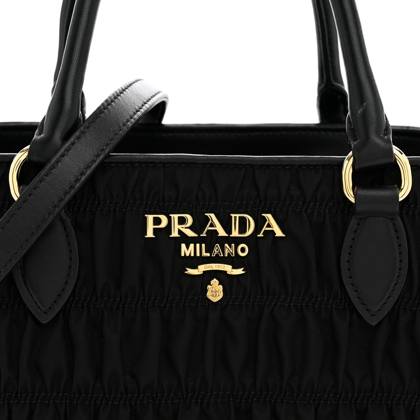 Tessuto Nylon Gaufre Small Tote Black