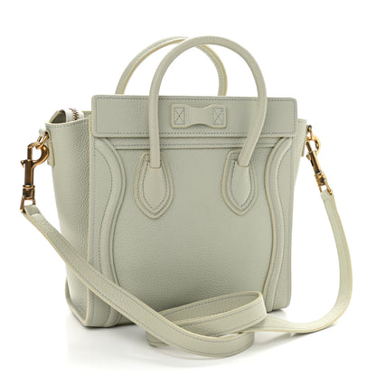 Celine Drummed Calfskin Nano Luggage Vert D'eau 3 of 10