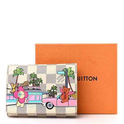 Louis Vuitton Damier Azur 2021 Christmas Animation Hollywood Victorine Wallet Fuchsia 7 of 7