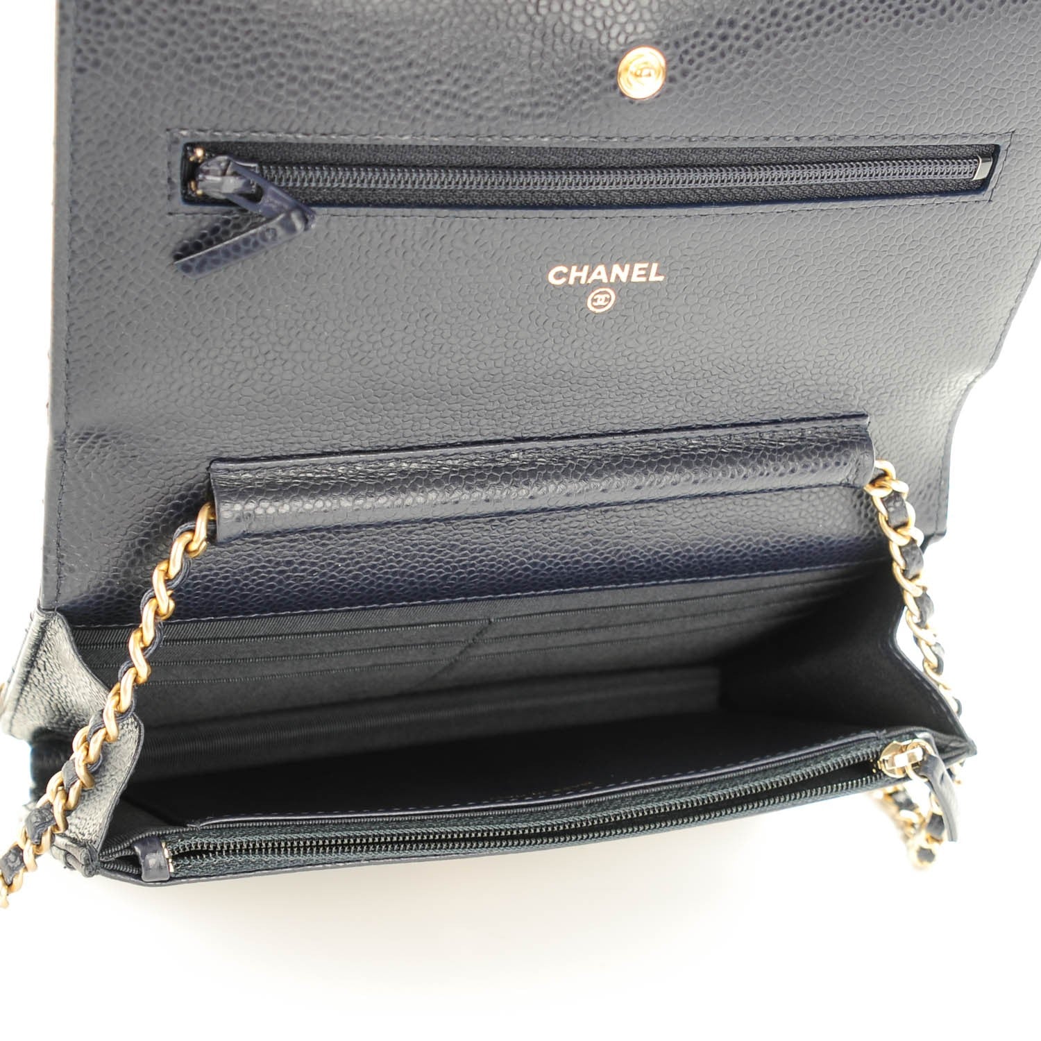 Chanel Caviar Quilted Wallet On Chain WOC Navy 5 of 8