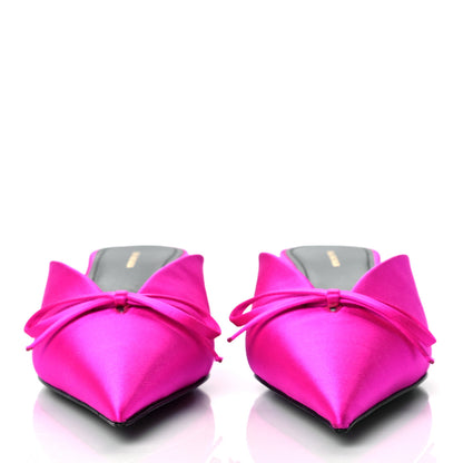 Balenciaga Satin Pointed Toe Knife 40mm Mules 36.5 Rose Fuchsia 2 of 9