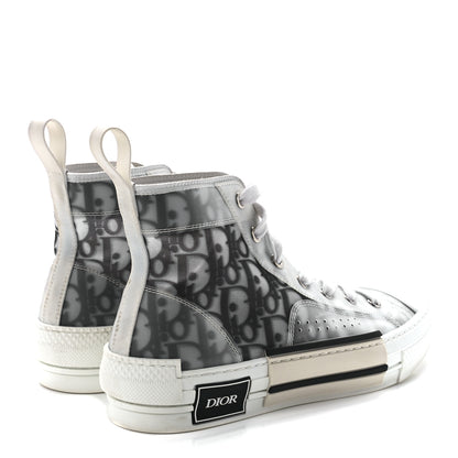 Christian Dior Technical Canvas Oblique Mens B23 High Top Sneakers 38 White Black 4 of 9