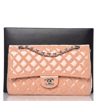 Chanel Patent Quilted Medium Double Flap Light Pink 11 of 11