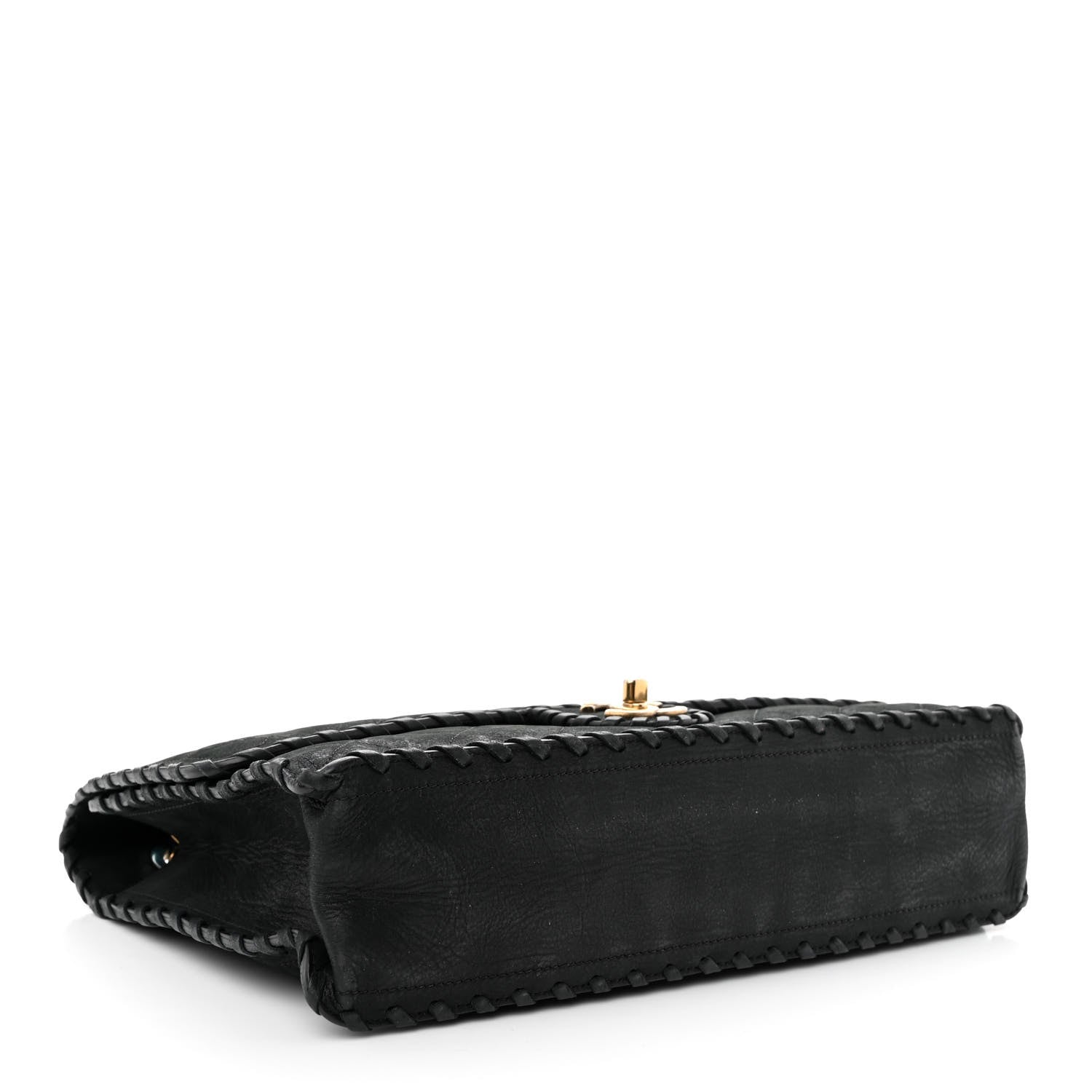 Chanel Suede Calfskin Jumbo Happy Stitch Flap Black 4 of 11