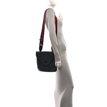 Gucci GG Supreme Monogram Web Medium Messenger Bag Black Grey 2 of 9