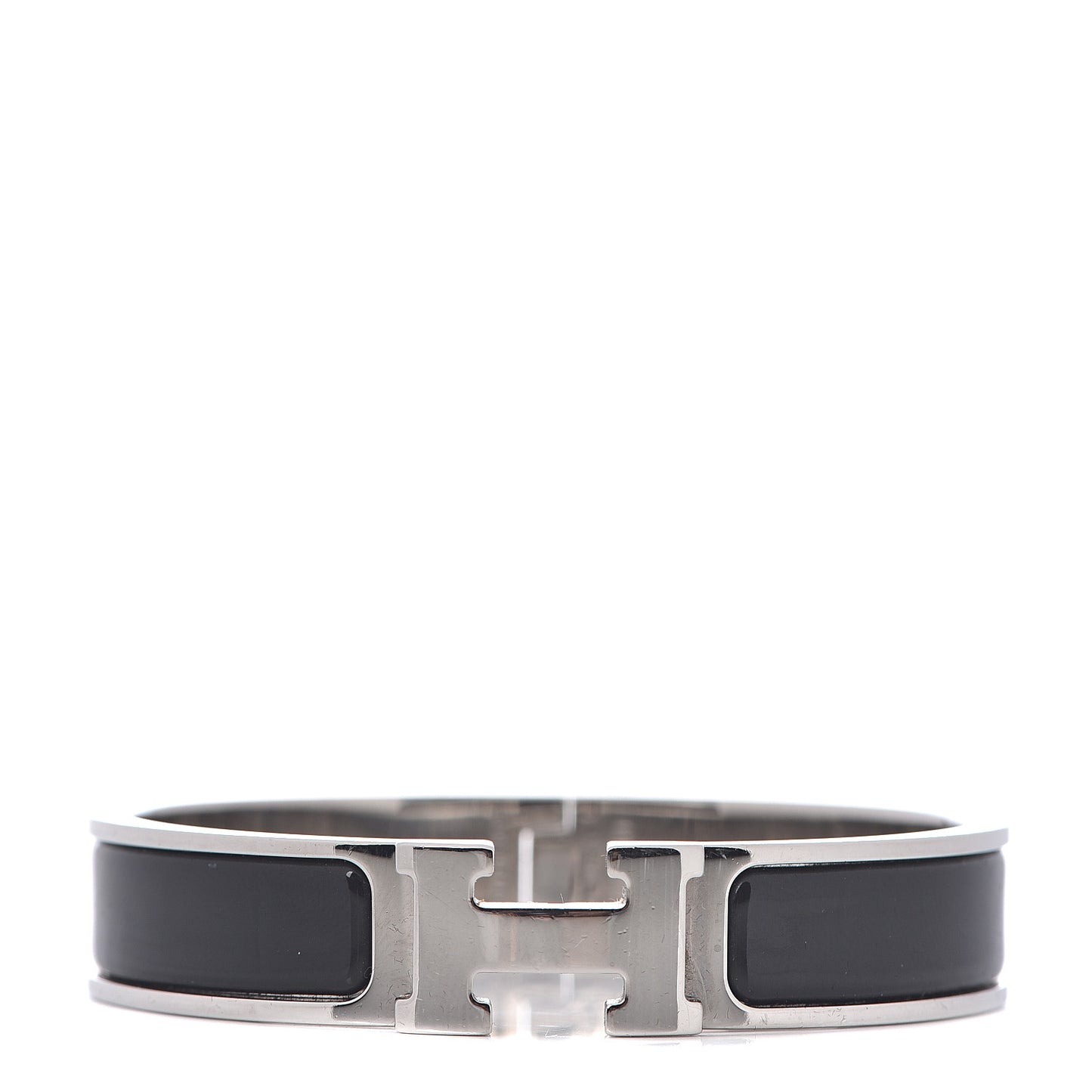 Enamel Narrow Clic Clac H Bracelet PM Black
