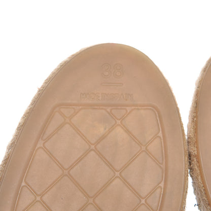 Chanel Metallic Tweed Lambskin CC Espadrilles 38 Black Silver 8 of 10