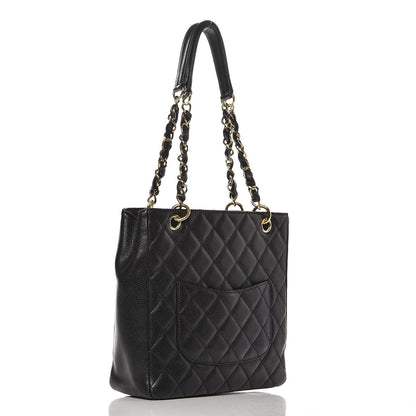 Chanel Caviar Quilted Petit Shopping Tote PST Black 3 of 13
