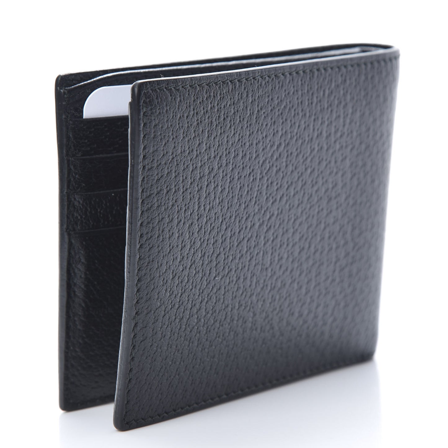 Calfskin Boar Effect GG Marmont Bi-Fold Wallet Black