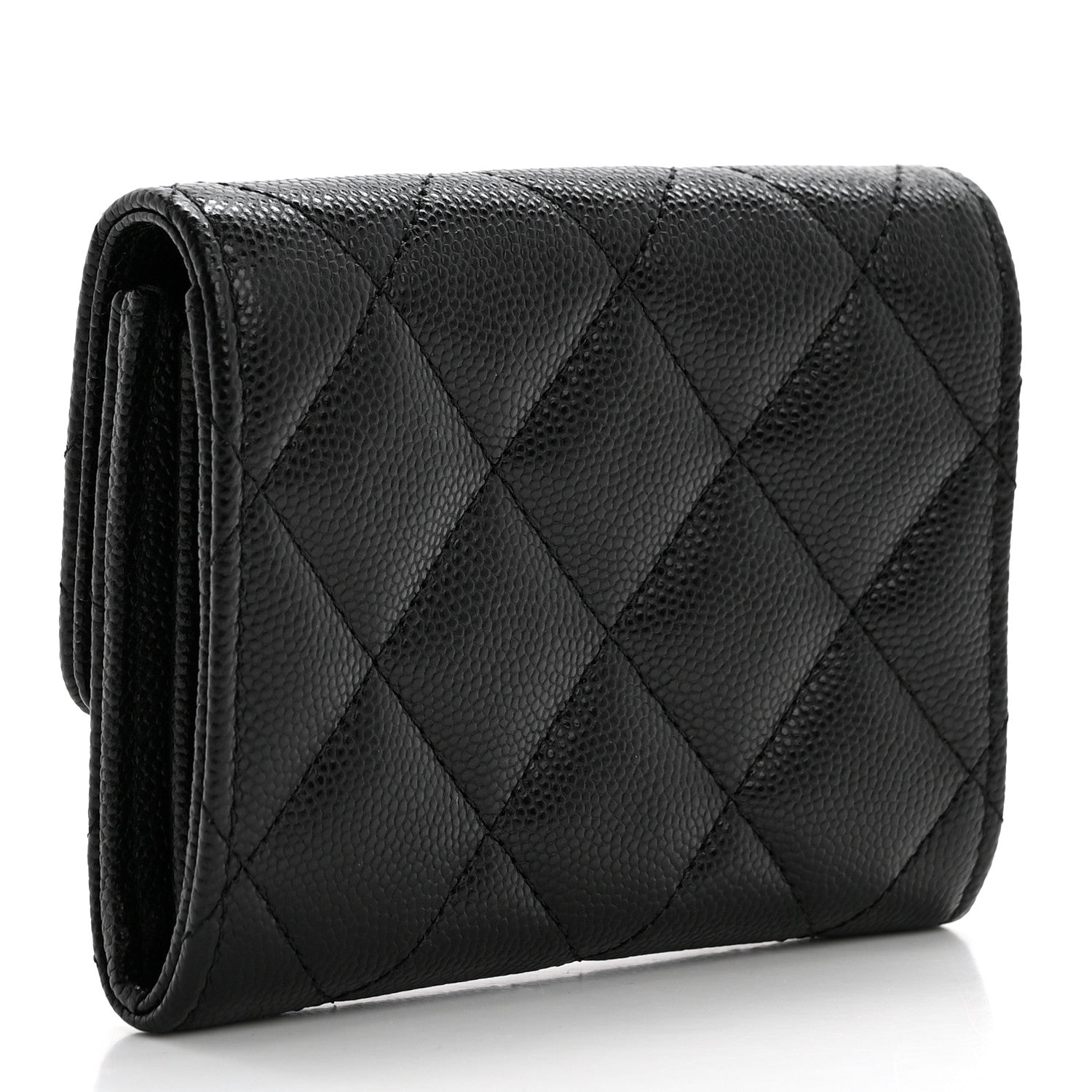 Chanel Caviar Quilted Crystal Enamel CC Flap Card Holder Black 3 of 9