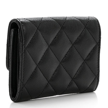Chanel Caviar Quilted Crystal Enamel CC Flap Card Holder Black 3 of 9