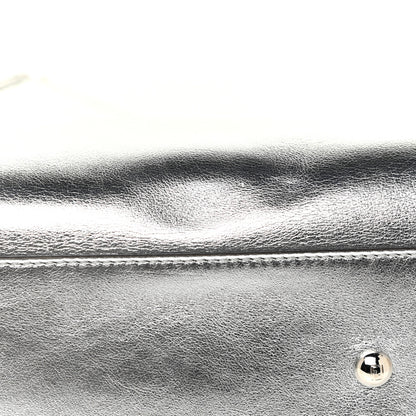 Fendi Vitello Catalan Mirror Medium Peekaboo Iconic Satchel Argento 14 of 14