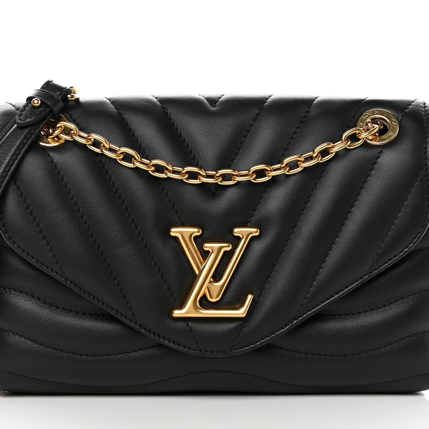 Calfskin LV New Wave Chain Bag Black