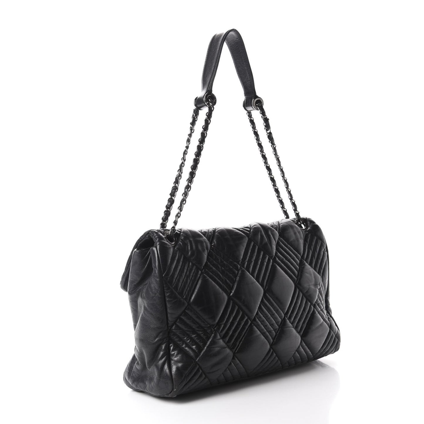 Lambskin In and Out XL Maxi Flap Black