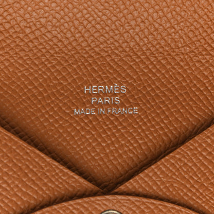 Hermes Epsom Calvi Card Case Gold 6 of 8