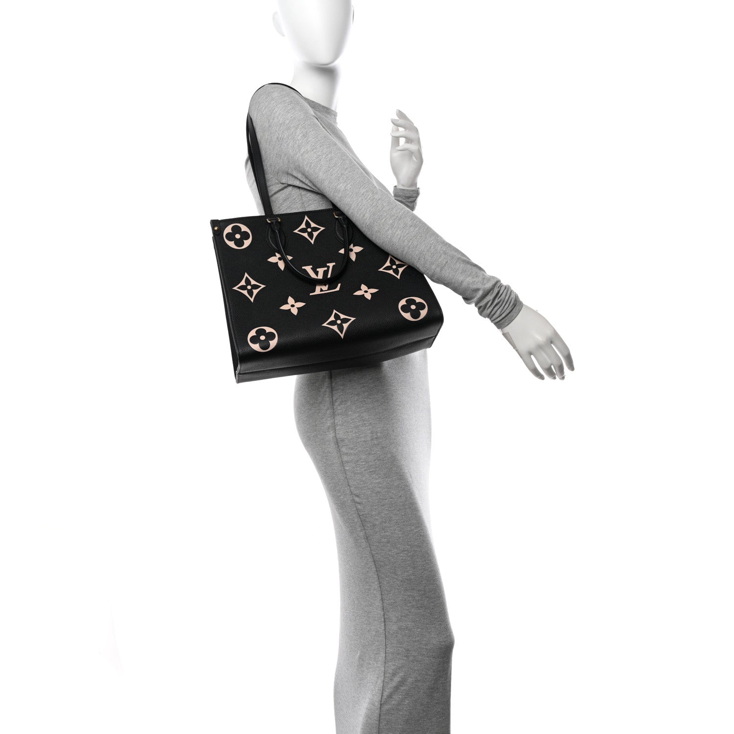 Louis Vuitton Empreinte Monogram Giant Onthego MM Black Beige 2 of 9
