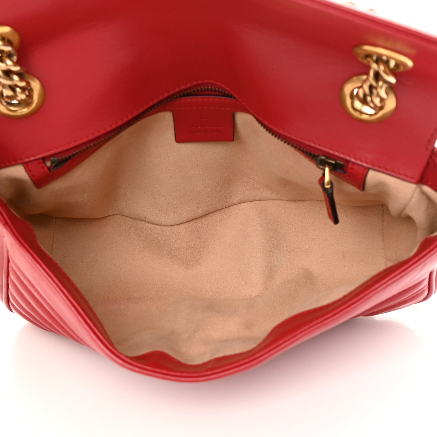 Gucci Calfskin Matelasse Small GG Marmont Shoulder Bag Hibiscus Red 5 of 16