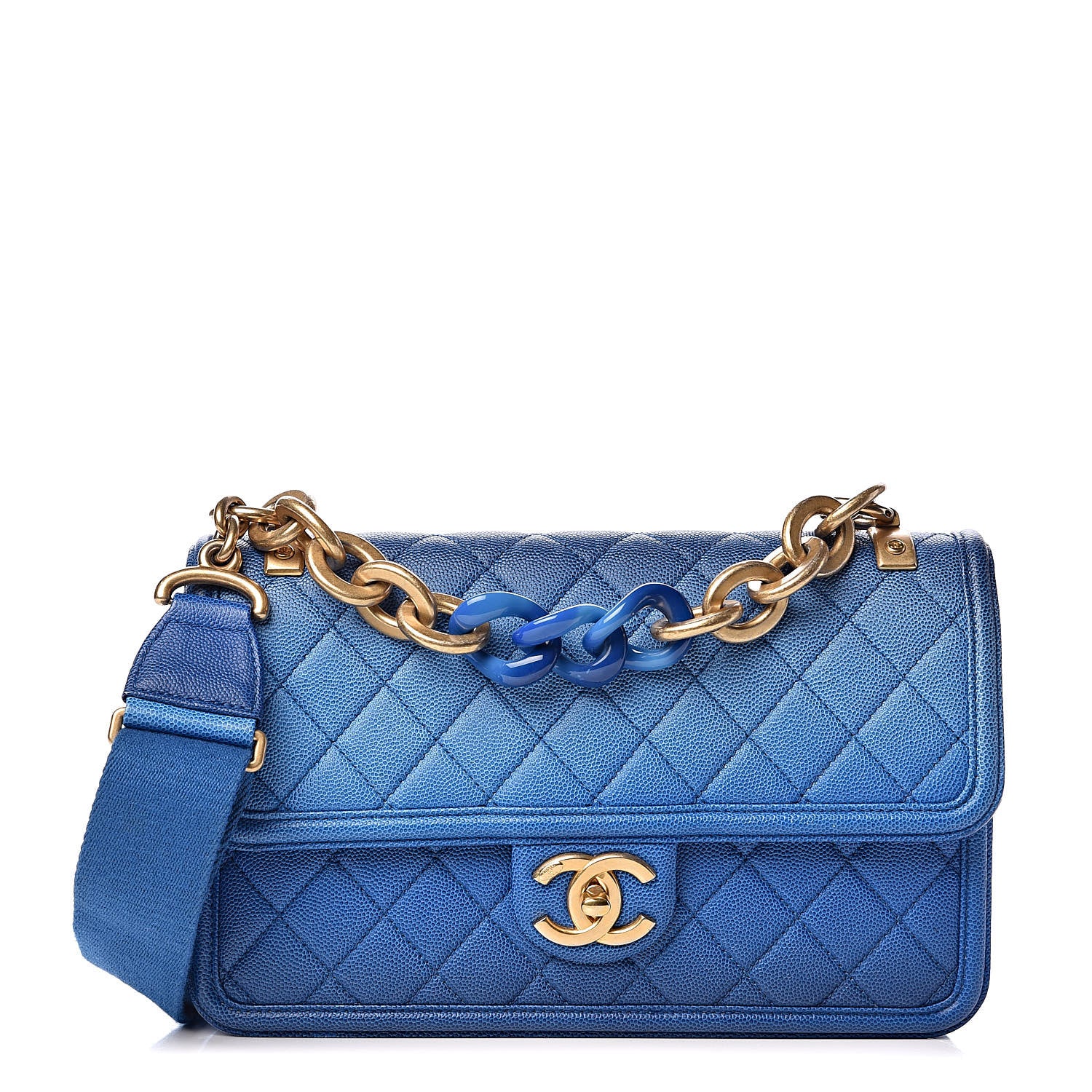 Chanel Caviar Quilted Medium Sunset On The Sea Flap Blue 1 of 11