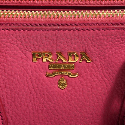 Prada Vitello Daino Large Double Zip Tote Peonia 5 of 10
