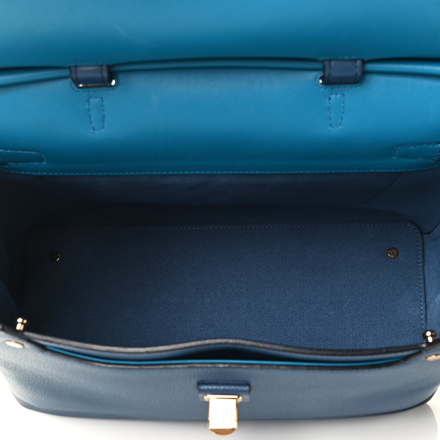 MCM Grained Calfskin Large Milla Convertible Backpack Navy 8 of 8