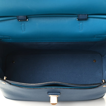 MCM Grained Calfskin Large Milla Convertible Backpack Navy 8 of 8