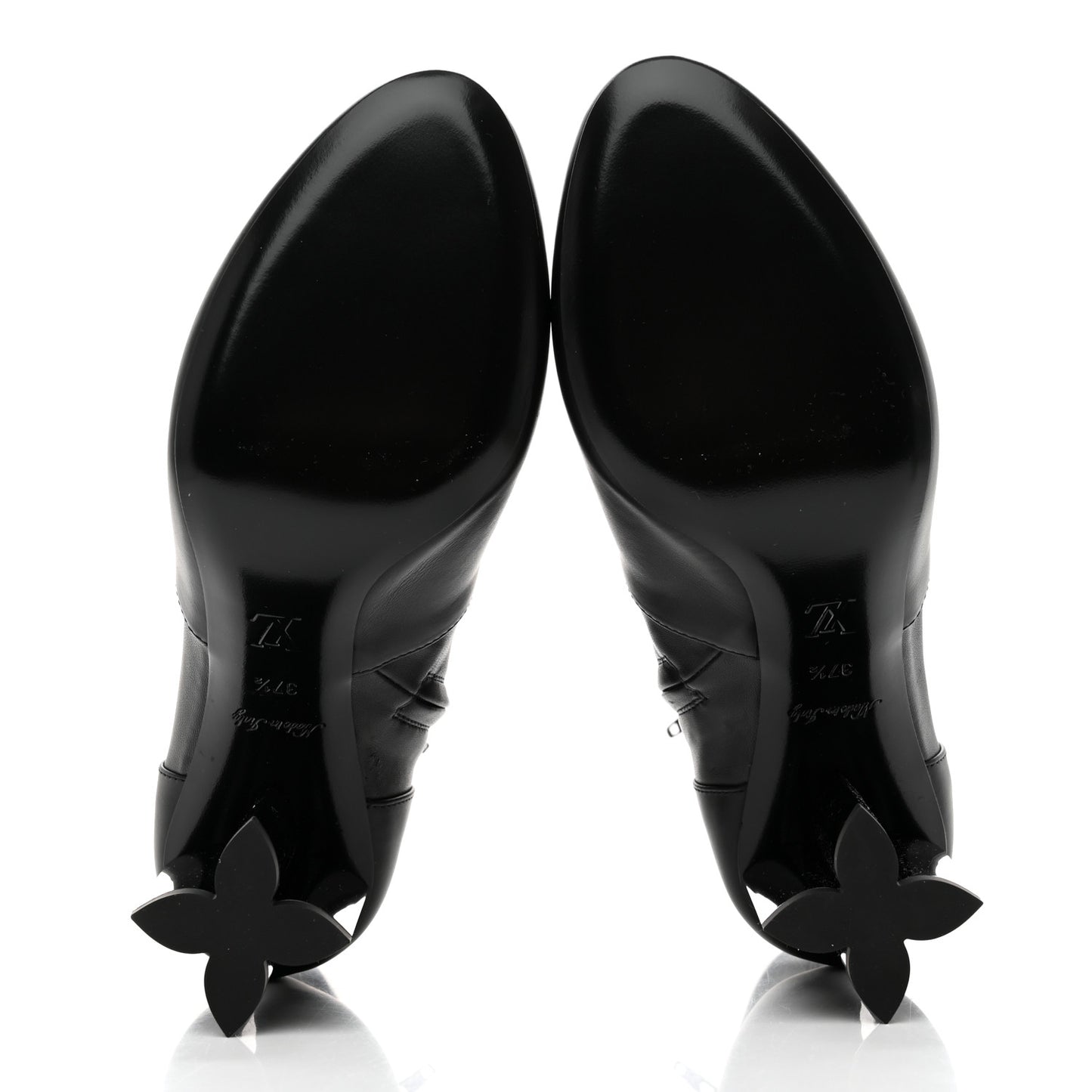 Calfskin Silhouette Ankle Boots 37.5 Black
