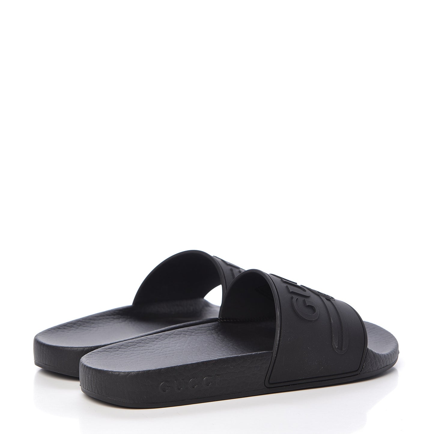Rubber Womens Logo Slide Sandals 36 Black
