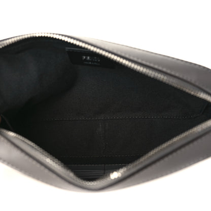 Fendi Glazed Fabric Vitello Cover FF 1974 Diagonal Bi-Color Medium Camera Case Perla Argilla Fragola 5 of 9
