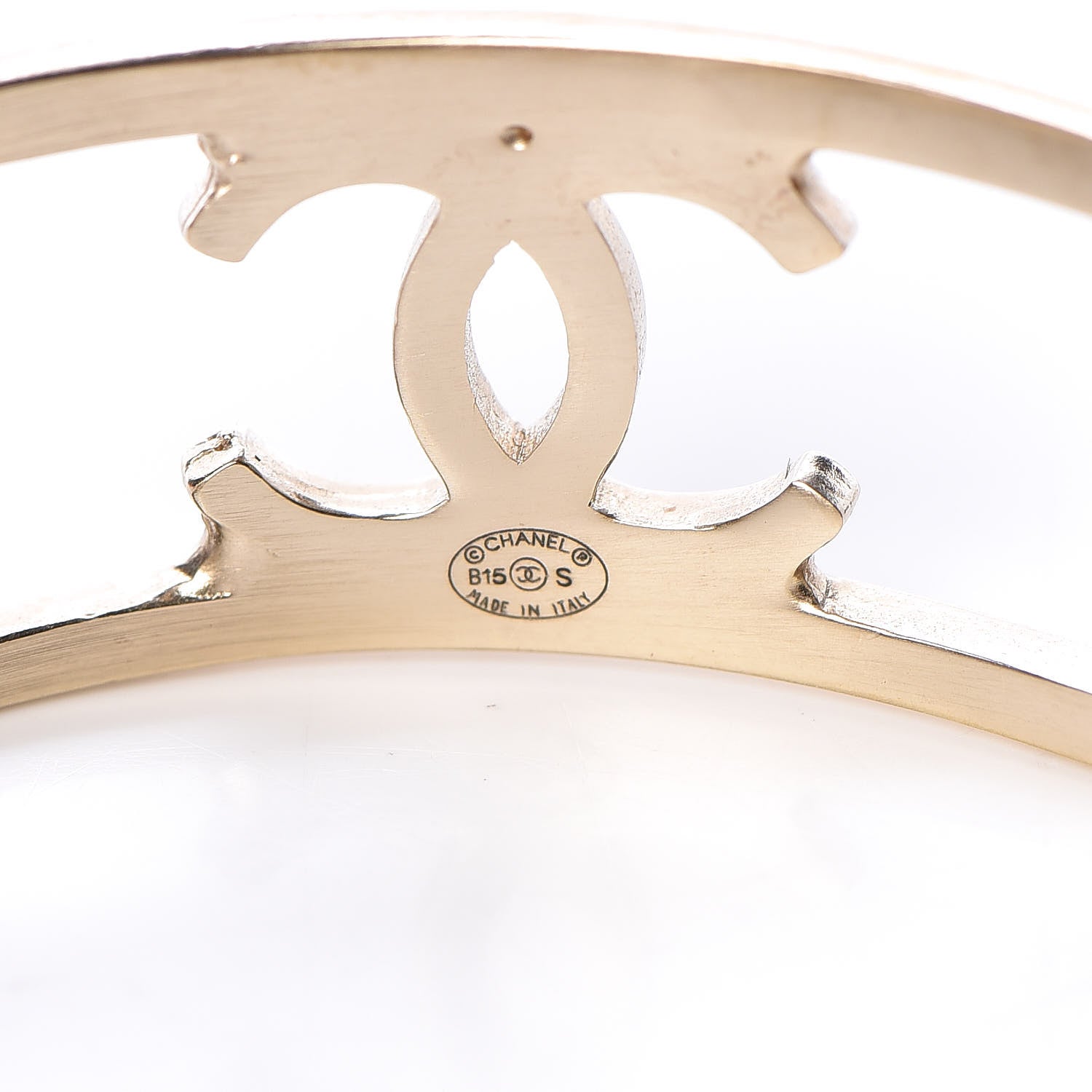 Chanel Metal Logo Cuff Gold 4 of 4
